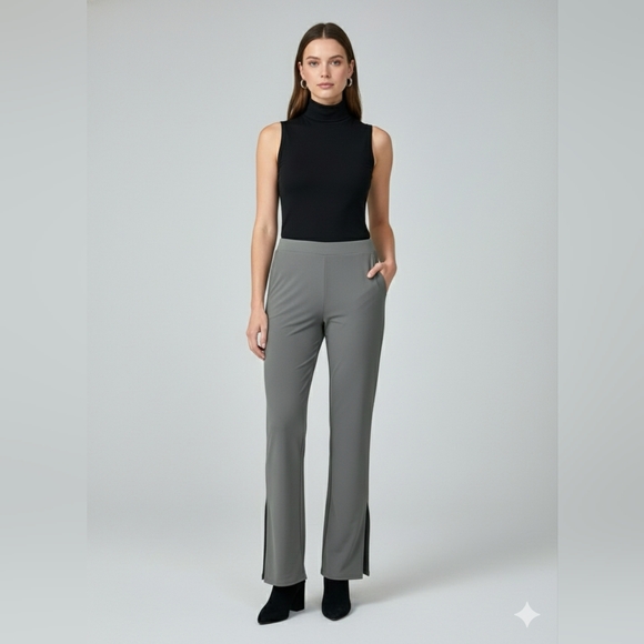 Sympli Pants - NWT Sympli Slice Pant Size 10 Hazel Green Slit Hem Made in Canada Travelwear